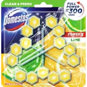 WC fertőtlenítő, 3 db-os, DOMESTOS "Power 5", lime