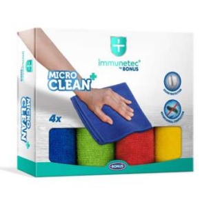 Bonus törlőkendő, mikroszálas, 4 db,  "MicroCLEAN Plus Immunetec"