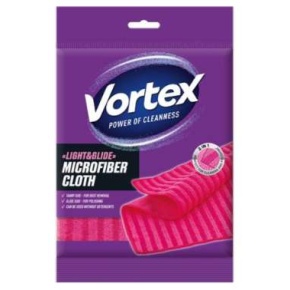 Törlőkendő, mikroszálas, tisztít és fényesít, 40x40 cm, 1 db, VORTEX, rózsaszín