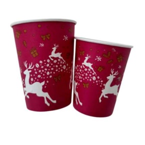300 ml papírpohár, hőálló karácsonyi 50db/csomag