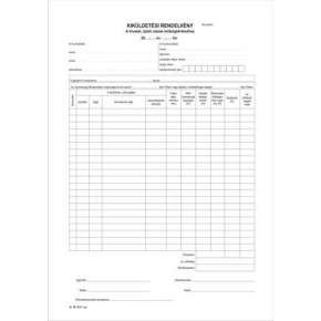 Kiküldetési rendelvény belföldi B.18-73/V