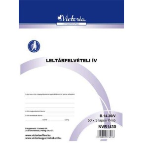 Leltárfelvételi ív, 50*3, A4, VICTORIA, "B.14-30"