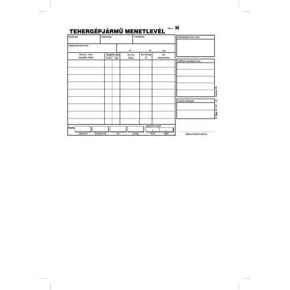 Menetlevél Tehergépjármű A/5