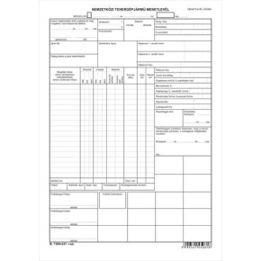 Nemzetközi tehergépkocsi menetlevél A/3