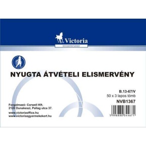 Nyugta Átvételi elismervény B.13-67/V