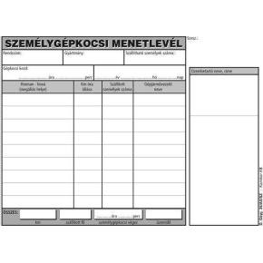 Menetlevél Személygépkocsi A5