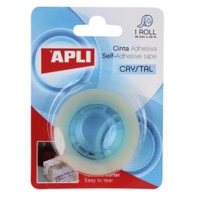 Ragasztószalag, 19mm x 33m, magasfényű, APLI, "Crystal"