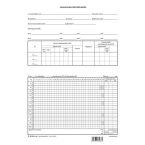 Szabadságnyilvántartás A/4 B.18-48