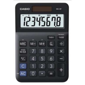 Számológép, asztali, 8 számjegy, CASIO "MS-8 F", fekete
