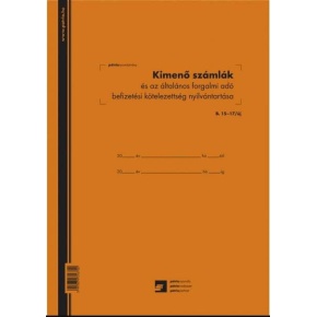 Kimenő számlák és az általános forgalmi adó befizetési kötelezettség nyilvántartása B.15-17/új