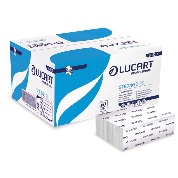 Z 20 Lucart Strong 2 rtg.hófehér hajtogatott kéztörlő  15 csomag/karton