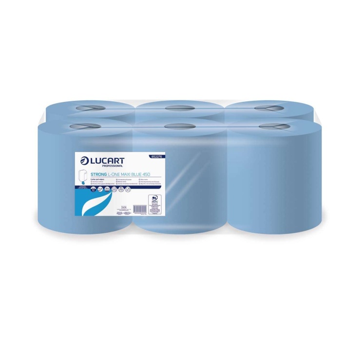 Lucart Strong L-ONE MAXI BLUE 450 kéztörlő 6tekercs/karton
