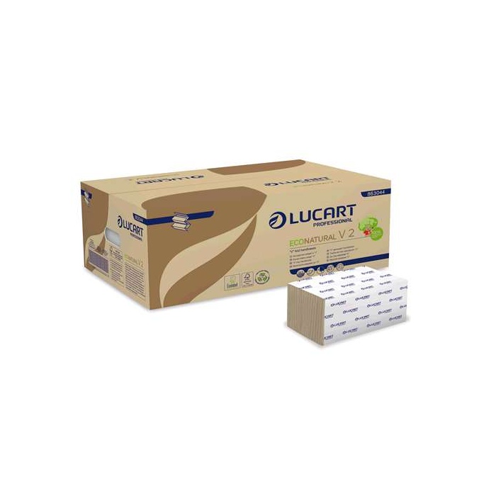 EcoNatural V2 2 rtg hajtogatott kéztörlő 190lap/csomag 20 csomag/karton