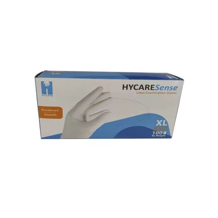 Latex kesztyű púdermentes Hycare 100db fehér"XL"