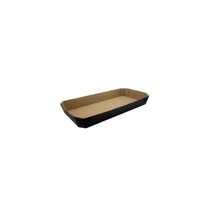 Begreen street food kraft tálca, barna/fekete, 240x120x30 mm (320db/karton)