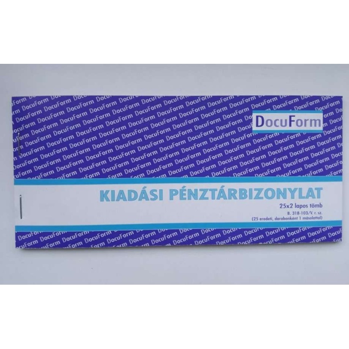 Kiadási pénztárbizonylat Docuform 25x2 -B.318-103/V